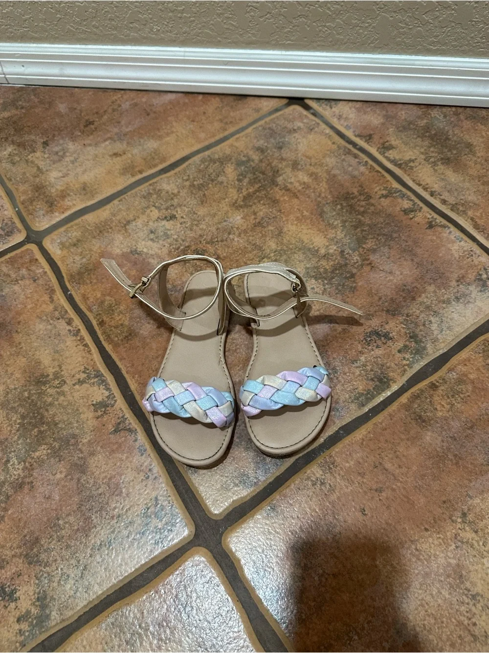 Sugar Pastel Braided Sandals | Girls Size 2